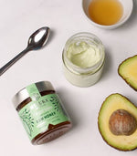 Hydrating raw honey, finger lime and avocado face mask
