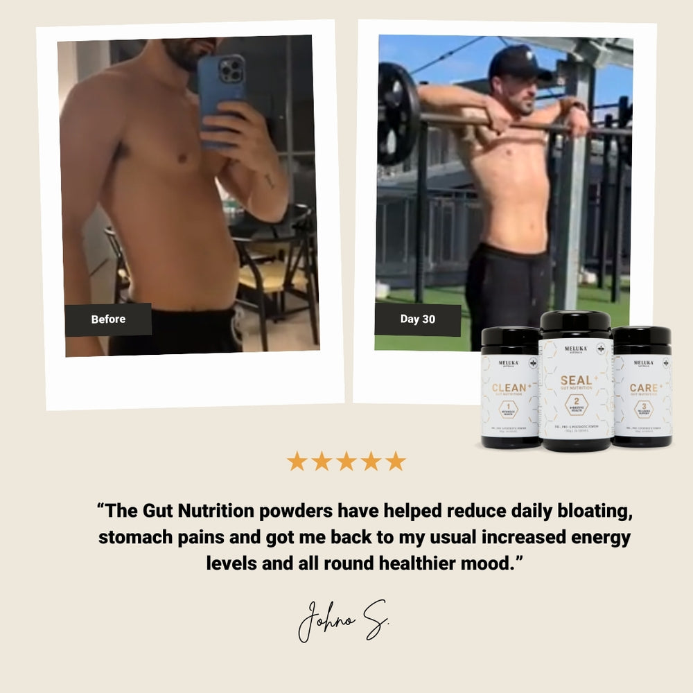 Johno felt his bloating and stomach pains reduce, plus a boost in mood and energy levels.