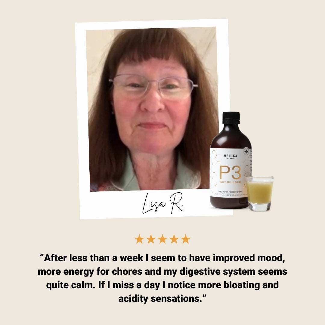 See Lisa's results with P3 Gut Builder after less than a week.