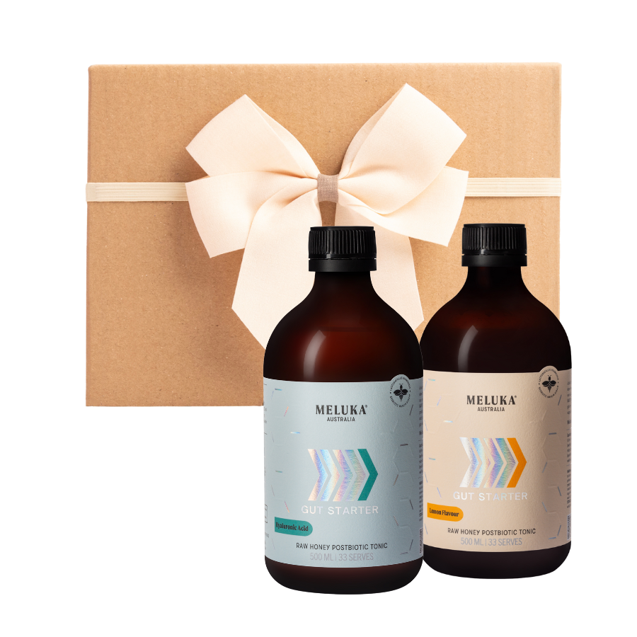 Gut Balance Probiotic Supplement | HA + Lemon Raw Honey Tonic Gift Box ...
