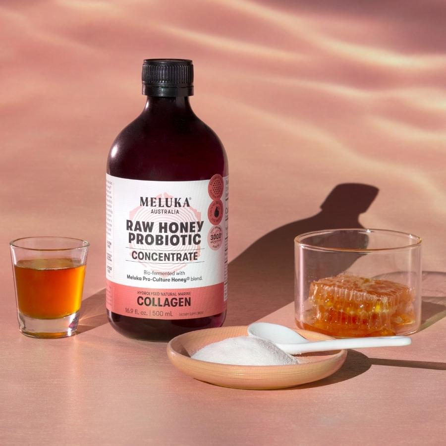 
                  
                    Load image into Gallery viewer, NEW TRIAL OFFER with FREE SHIP: - Raw Honey Probiotic Concentrate - with Hydrolysed Natural Marine Collagen
                  
                